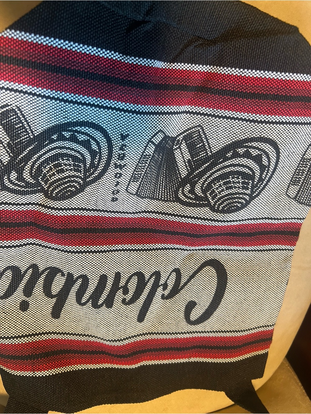 Cinnybrac Woven Tote Bag in Black, Red, White